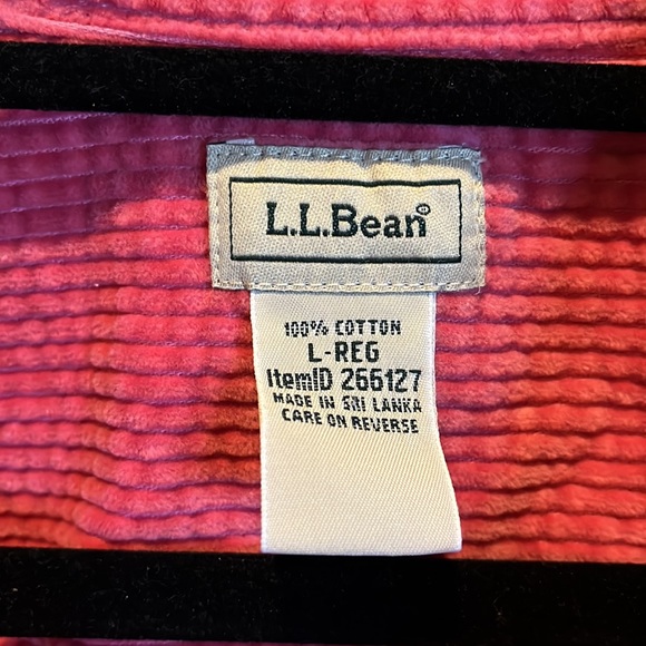 L.L. Bean Pink Corduroy Button Up Shirt Size Large - Picture 5 of 5